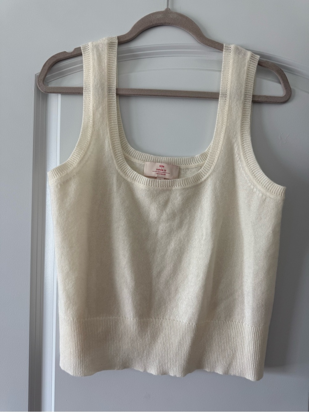 Kilte Cashmere Bijou Crop Tank Top Marshmallow Size 1 (SMALL)